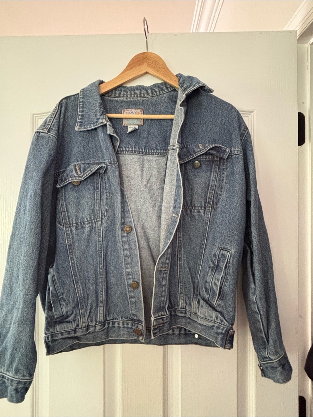 Classic Blue Denim Jacket - Women's Oversized Jean Coat